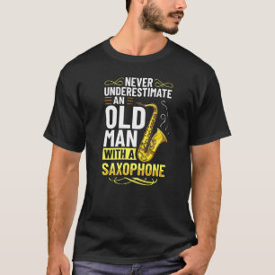 Camiseta Mens-Saxofone Músico Alto Tenor Instrumento Begi