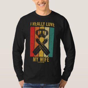 Camiseta Mens Scuba Merging Vintage Diver Pai Marido Scuba