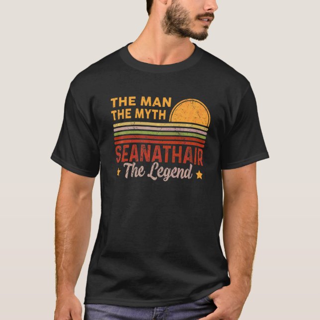 Camiseta Mens Seanathair O Homem Mama Lenda Retro Avô (Frente)