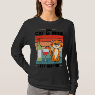 Camiseta Mens Sem Gato E Vinho Deixados Para Trás De Animai