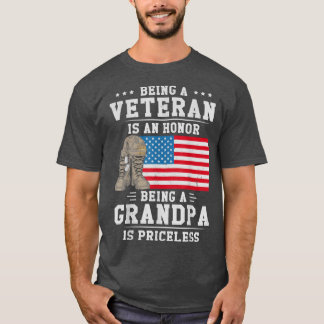 Camiseta Mens sendo um Veterano é uma honra ser um vovô