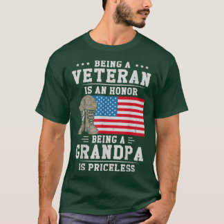 Camiseta Mens sendo um Veterano é uma honra ser um vovô