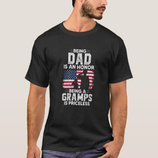 Camiseta Mens Ser Pai É Uma Honra Ser Vovô É Pricele