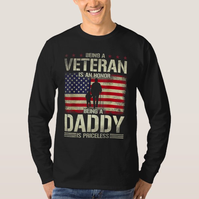 Camiseta Mens Ser Veterano É Uma Honra Ser Pai É Pric (Frente)
