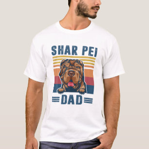 Camiseta Mens Shar Pei Pai Padre Retro Shar Pei Dói