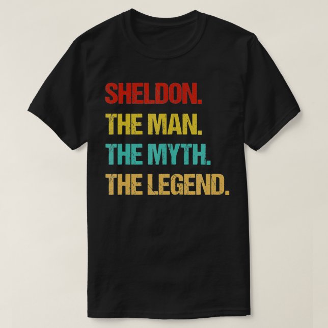 Camiseta Mens Sheldon O Homem O Mito A Lenda (Frente do Design)