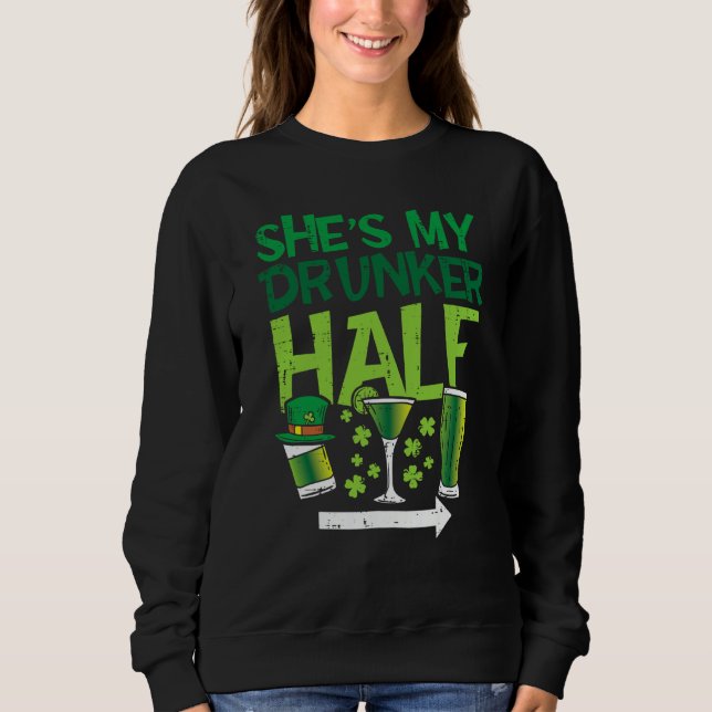 Camiseta Mens Shes My Drunker Half St Patrick Day Matching  (Frente)
