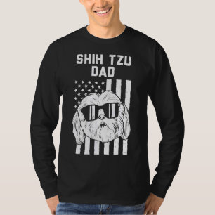 Camiseta Mens Shih Tzu Pai dos Estados Unidos Bandeira Lega