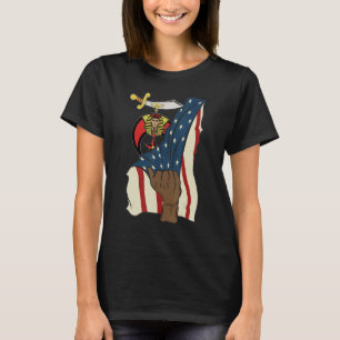 Camiseta Mens Shriner Mason Real Puxe-nos Bandeira 4 de jul