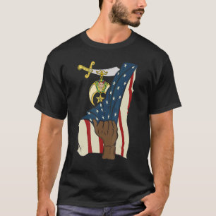 Camiseta Mens Shriner Mason Real Puxe-Nos Bandeira Masonic