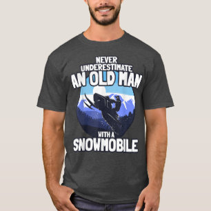 Camiseta Mens Snowmobiling Gift Old Man com um M Snowmobile