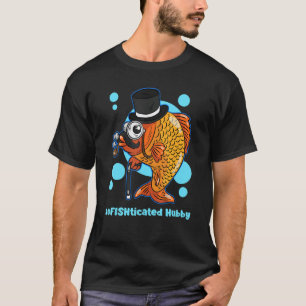 Camiseta Mens Sofisticado Marido Piada Pescador Padre F