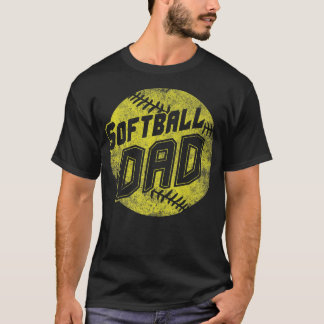Camiseta Mens Softball Dad  Fastpitch Father's Day 