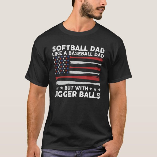 Camiseta Mens Softball Dad Like A Baseball Dad Definition O (Frente)