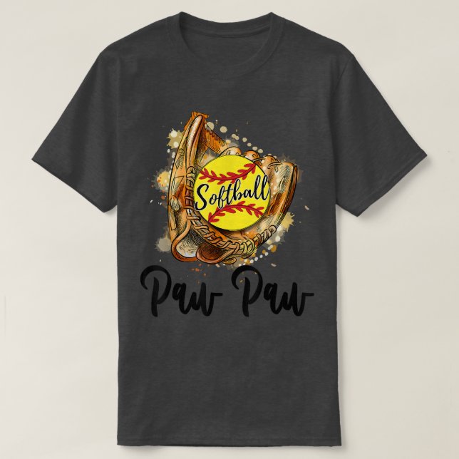 Camiseta Mens Softball Paw  (Frente do Design)