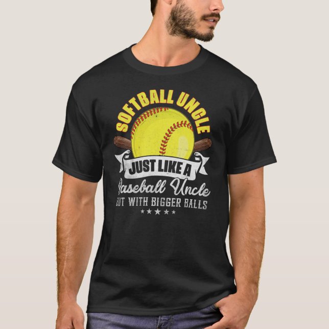 Camiseta Mens Softball Tio Como Um Tio Baseball Com (Frente)