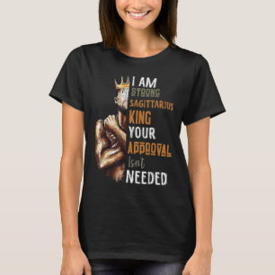 Camiseta Mens Sou Forte Rei Sagitário Em Zodíaco Coroa