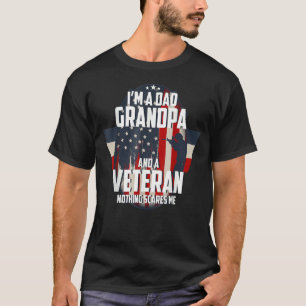 Camiseta Mens Sou Um Avô Pai E Um Veterano Nada De Cicatriz