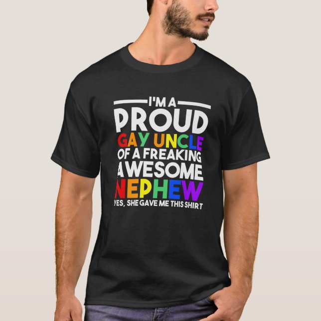 Camiseta Mens, sou um Gay, Tio Orgulho gay (Frente)