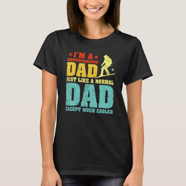 Camiseta Mens, sou um Pai de Snowboard como um Fa de Pai no (Frente)