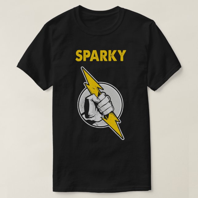 Camiseta Mens Sparky Elétrico Relâmpago (Frente do Design)