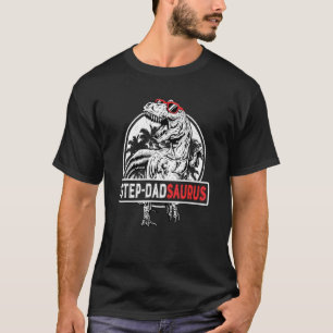 Camiseta Mens Step Dadsaurus Rex Dinosaur Step Pai Saurus F