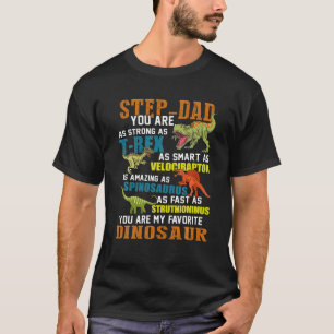 Camiseta Mens Step-Dadsaurus T Rex Dinossaur Pai Saurus