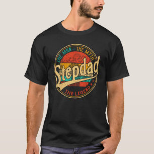 Camiseta Mens Stepdad Man Myth Legend Vintage Pai Padre S