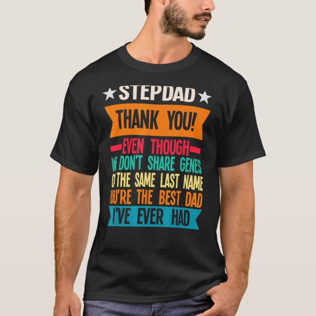 Camiseta Mens Stepdad Obrigado Mesmo Pai (Frente)