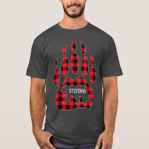 Camiseta Mens Stepdad Urso Vermelho Xadrez Buffalo Stepdad 