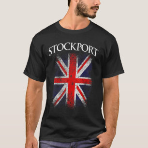 Camiseta Mens Stockport Vintage Retro British Flag Funny