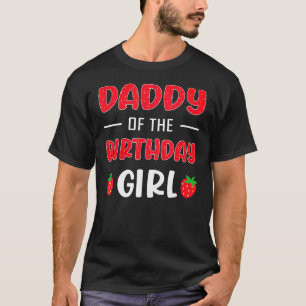 Camiseta Mens Strawberry - Pai da Birthday Girl