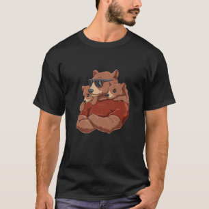Camiseta Mens Strong Dadabear - Pai De Gêmeos Crianças Assu