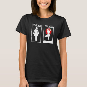 Camiseta Mens Sua Esposa Minha Mulher Kemetic Yoga Cita