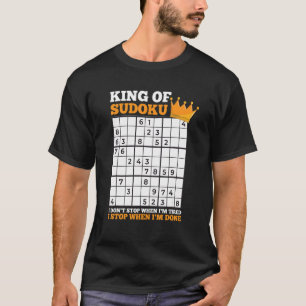 Camiseta Mens Sudoku Quebra-cabeça Resolvendo Para Um Mestr