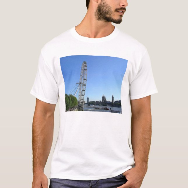 Camiseta Mens T Shirt with London Eye Ferris Wheel (Frente)