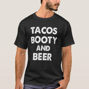 Camiseta Mens Tacos Booty E Beer Legal Festa De Dor