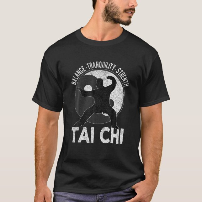 Camiseta Mens Tai Chi Avô Yin Yang Arts Taiji R (Frente)