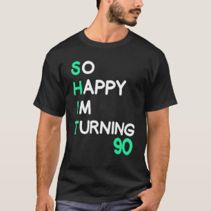 Camiseta Mens tão feliz que estou fazendo 90 avô birt