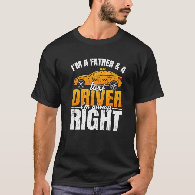 Camiseta Mens Taxi Driver Padre Taxi Dirigindo Gráfico de C (Frente)