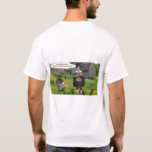 Camiseta mens tee Happy graças turquia (Verso)