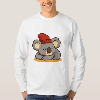 Camiseta Men's Tee with a Cartoon Illustration of a Koala