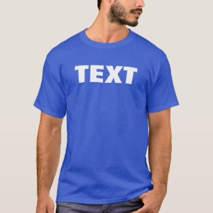Camiseta Mens Texto de Fonte Grande Ambos Impressão Real