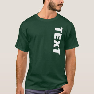 Camiseta Mens Texto de Fonte Grande em Ambos os Lados Impre