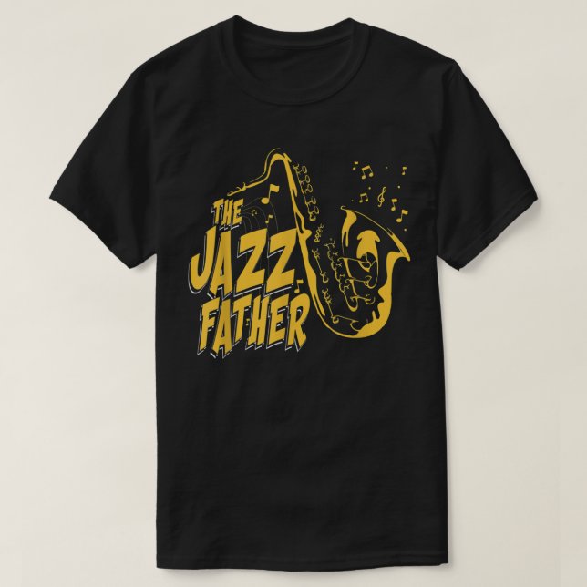 Camiseta Mens The Jazz Padre para uma música de jogador sax (Frente do Design)