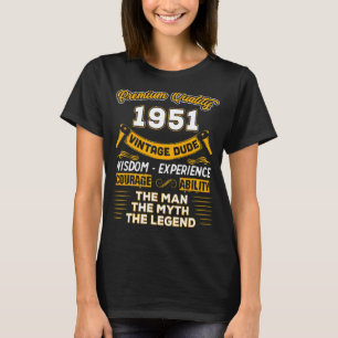 Camiseta Mens The Man Myth Legend 1951 72º Aniversário Por