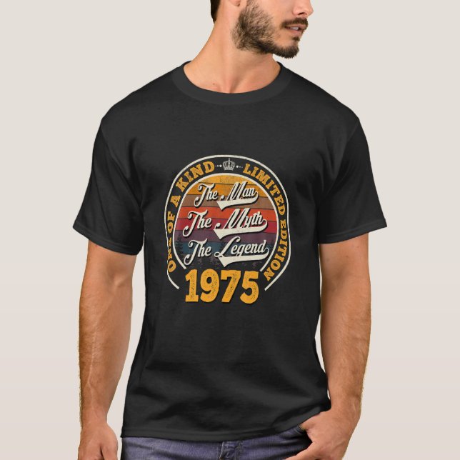 Camiseta Mens The Man Myth Legend 1975 47Th Birthday Gift F (Frente)