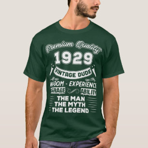 Camiseta Mens The Man Myth Legend Vintage 1929 93rd Birthda