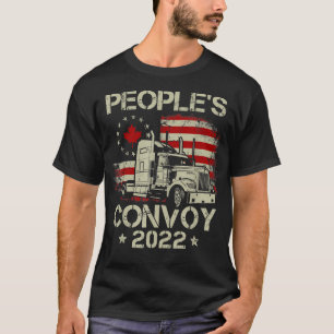 Camiseta Mens The People's Convoy 2022 USA America Truckers