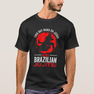 Camiseta Mens This Boy Run On Jesus E O BJJ Jiu J Brasileir